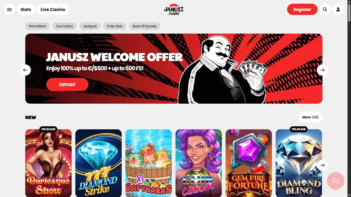 Janusz Casino screenshot